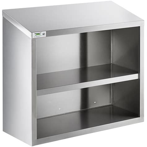 stainless steel cabinet with open shelves|wall mounted open kitchen shelves.